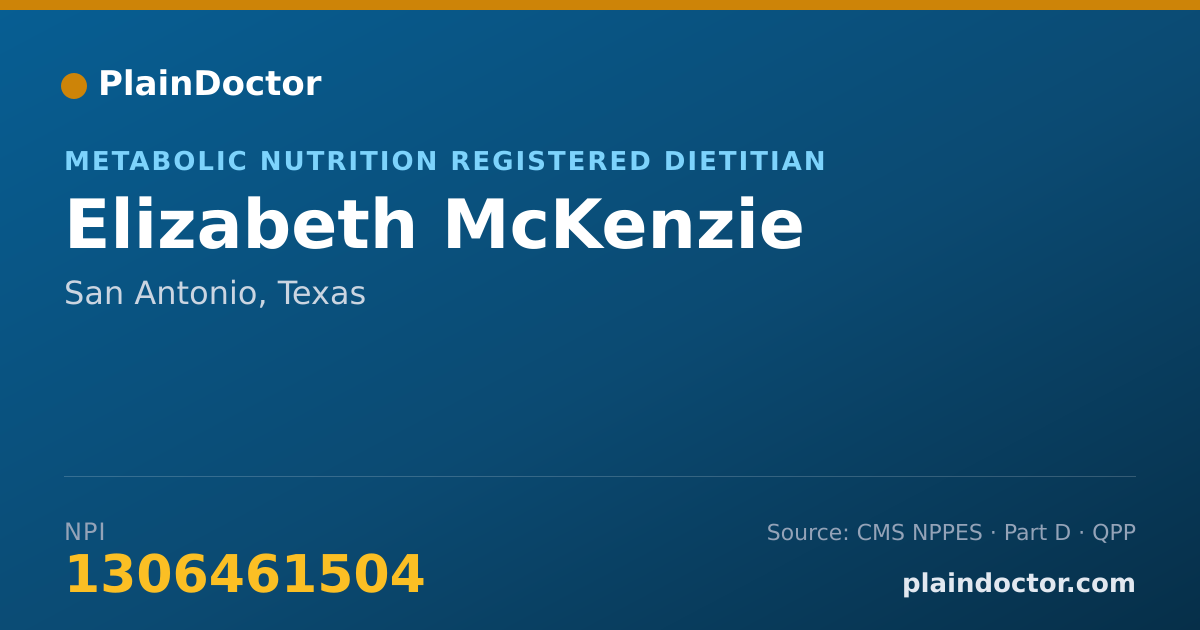 Shareable card for Elizabeth McKenzie - Metabolic Nutrition Registered Dietitian, San Antonio, TX
