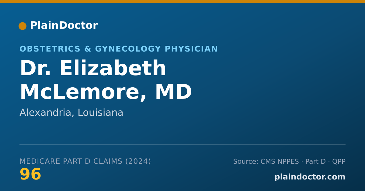 Shareable card for Elizabeth McLemore, MD - Obstetrics & Gynecology Physician, Alexandria, LA