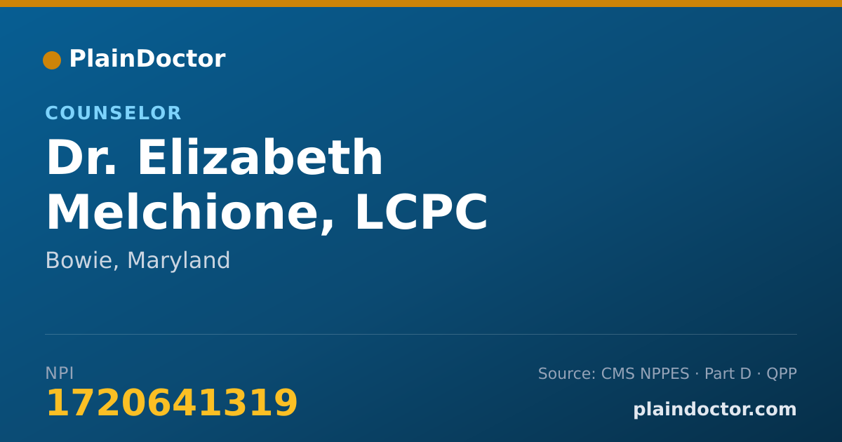 Shareable card for Elizabeth Melchione, LCPC - Counselor, Bowie, MD