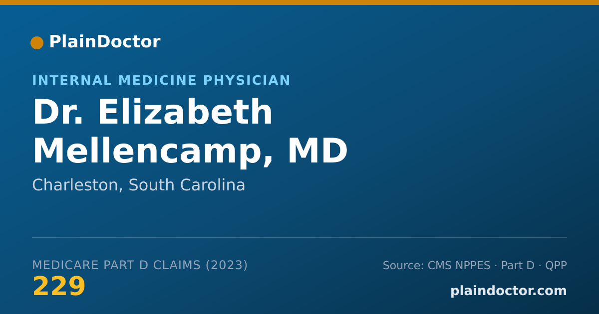 Shareable card for Elizabeth Mellencamp, MD - Internal Medicine Physician, Charleston, SC