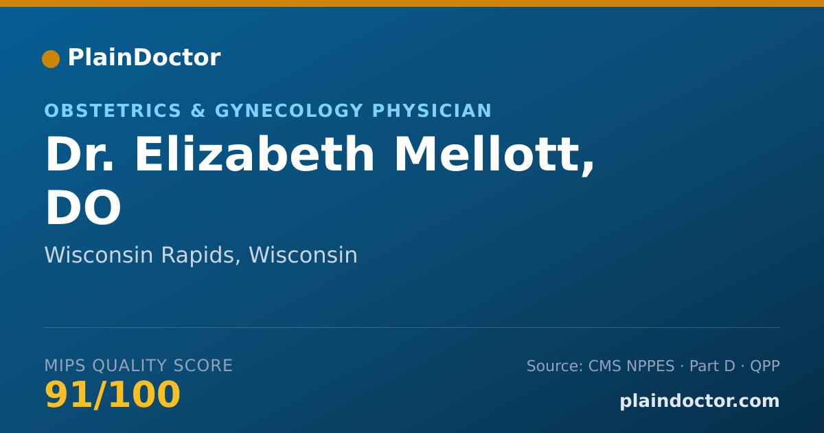 Shareable card for Elizabeth Mellott, DO - Obstetrics & Gynecology Physician, Wisconsin Rapids, WI