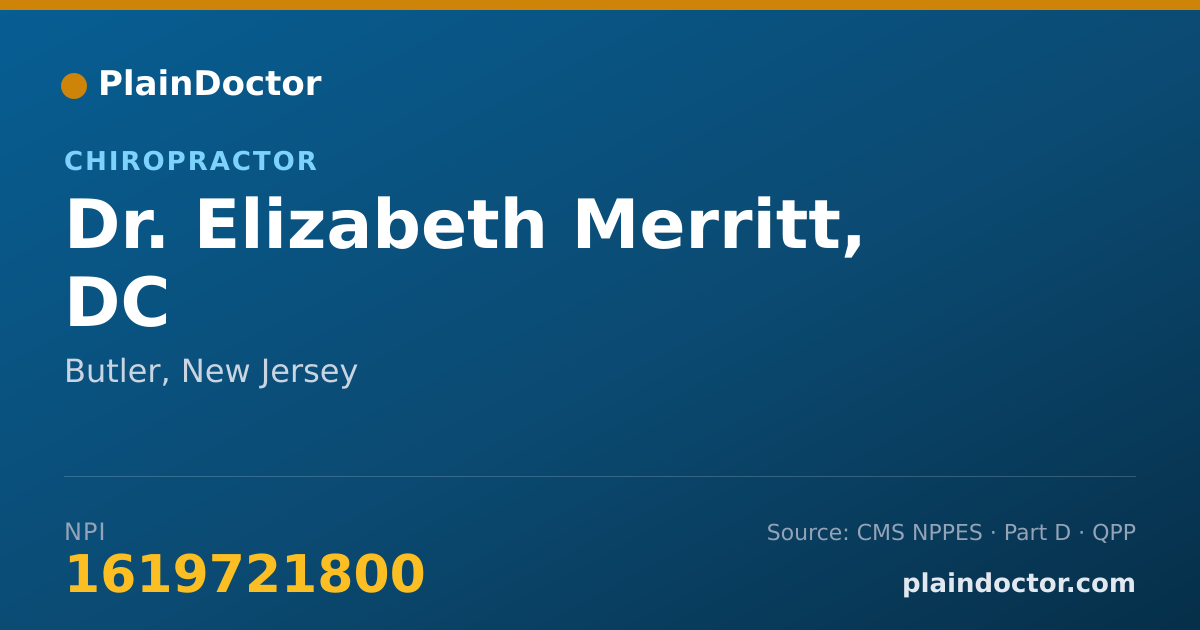 Shareable card for Elizabeth Merritt, DC - Chiropractor, Butler, NJ