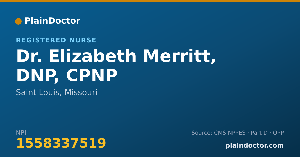 Shareable card for Elizabeth Merritt, DNP, CPNP - Registered Nurse, Saint Louis, MO