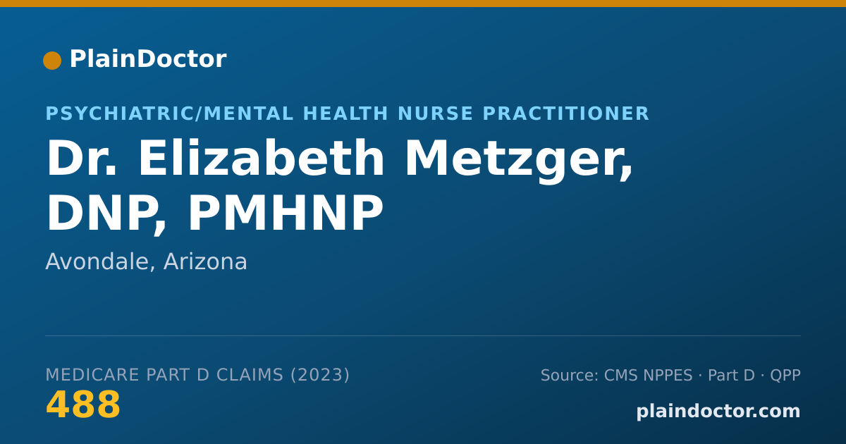 Shareable card for Elizabeth Metzger, DNP, PMHNP - Psychiatric/Mental Health Nurse Practitioner, Avondale, AZ