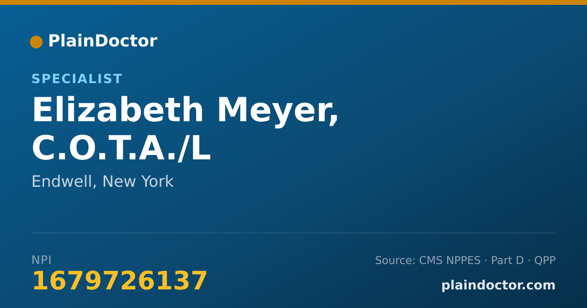 Shareable card for Elizabeth Meyer, C.O.T.A./L - Specialist, Endwell, NY
