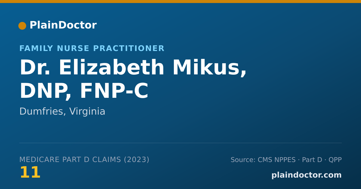 Shareable card for Elizabeth Mikus, DNP, FNP-C - Family Nurse Practitioner, Dumfries, VA