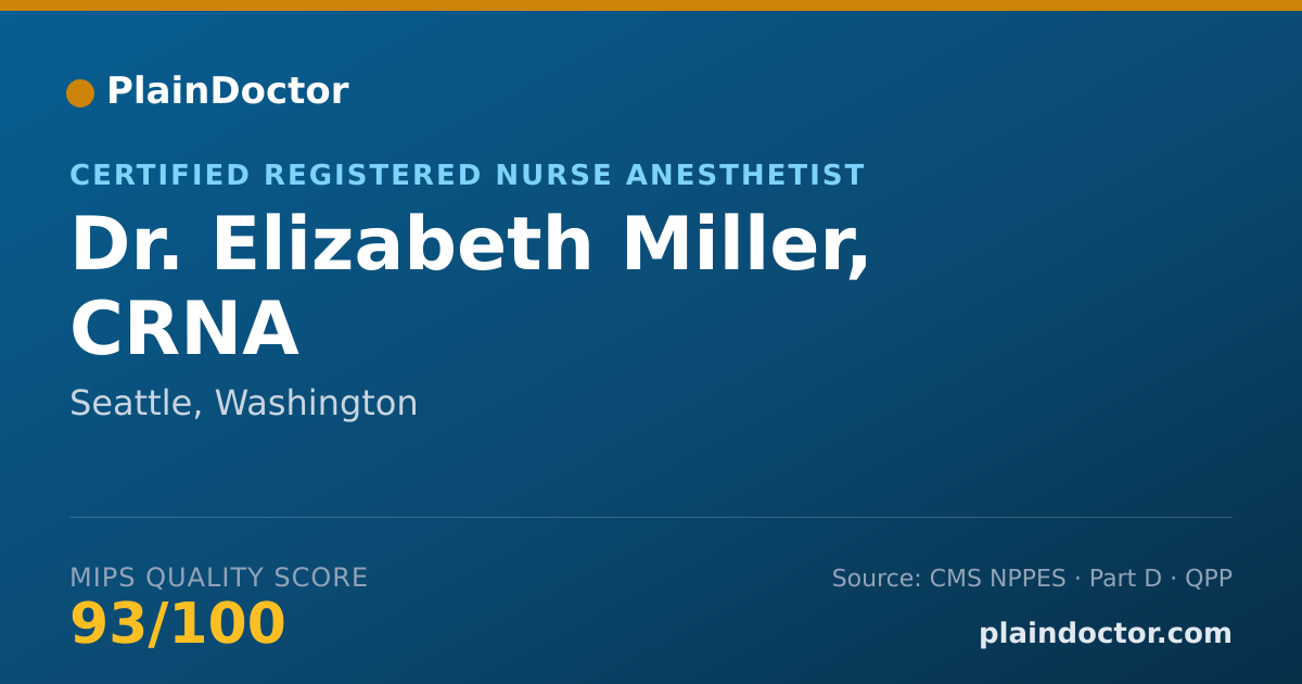 Shareable card for Elizabeth Miller, CRNA - Certified Registered Nurse Anesthetist, Seattle, WA