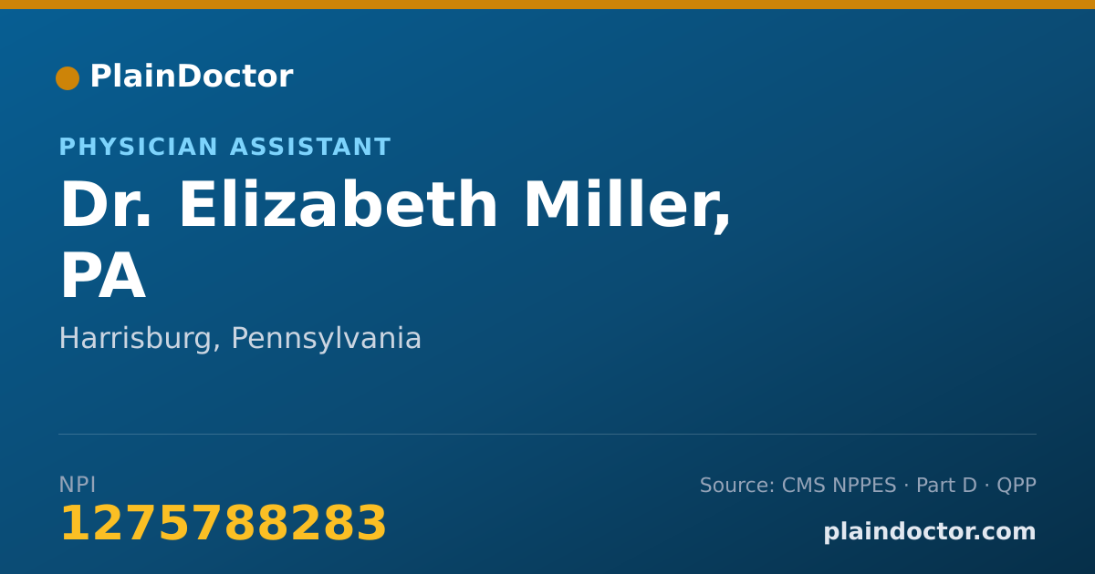 Shareable card for Elizabeth Miller, PA - Physician Assistant, Harrisburg, PA