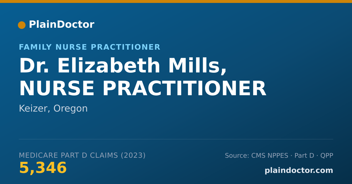 Shareable card for Elizabeth Mills, NURSE PRACTITIONER - Family Nurse Practitioner, Keizer, OR