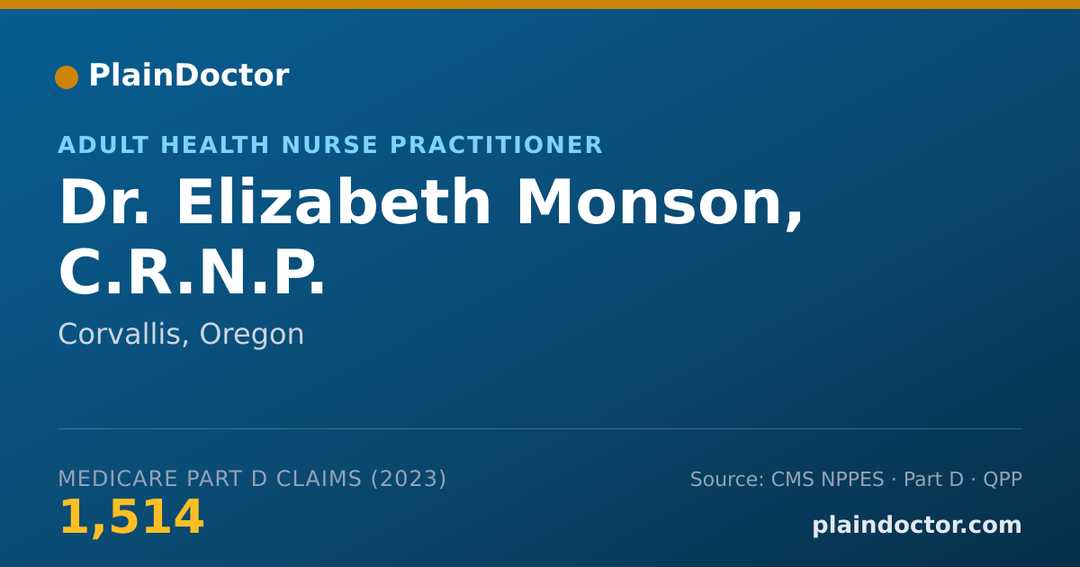 Shareable card for Elizabeth Monson, C.R.N.P. - Adult Health Nurse Practitioner, Corvallis, OR