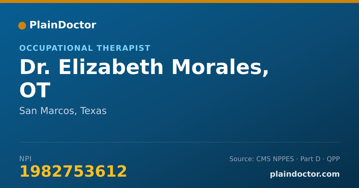 Shareable card for Elizabeth Morales, OT - Occupational Therapist, San Marcos, TX