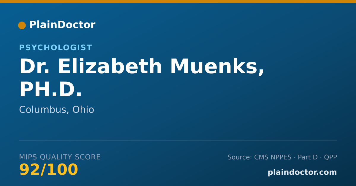 Shareable card for Elizabeth Muenks, PH.D. - Psychologist, Columbus, OH