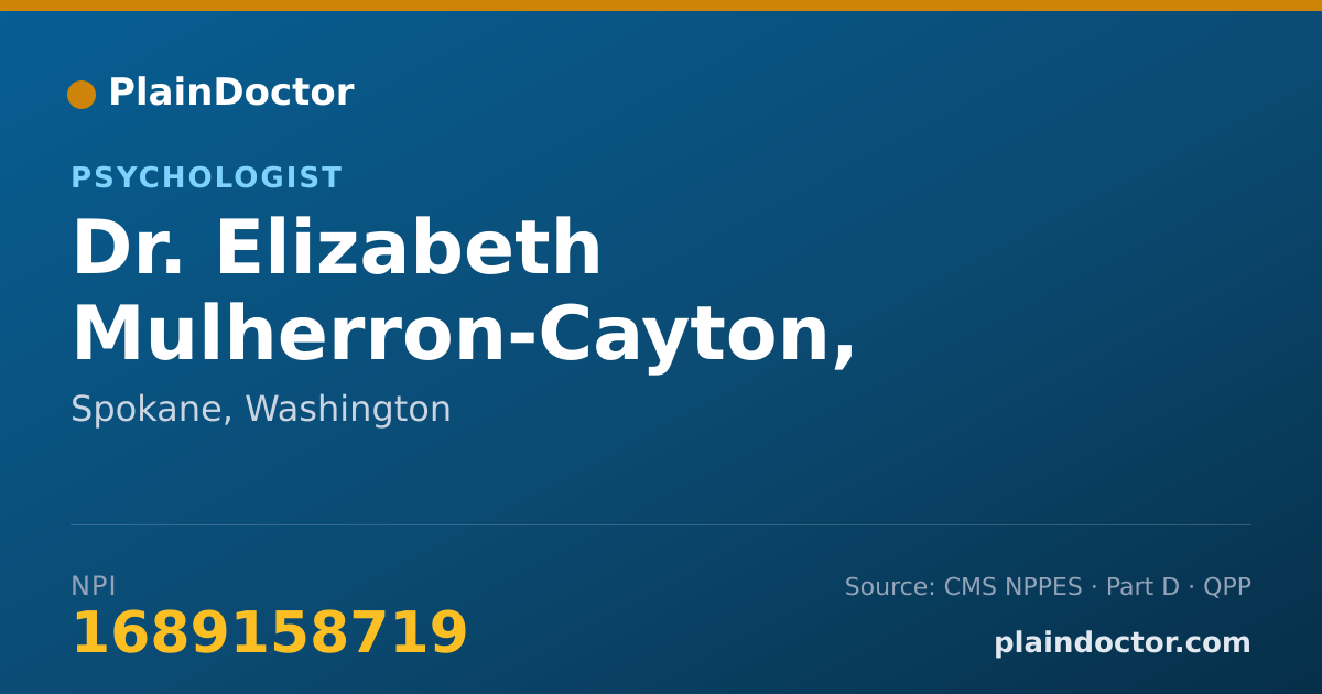 Shareable card for Elizabeth Mulherron-Cayton, PSYD, LP - Psychologist, Spokane, WA