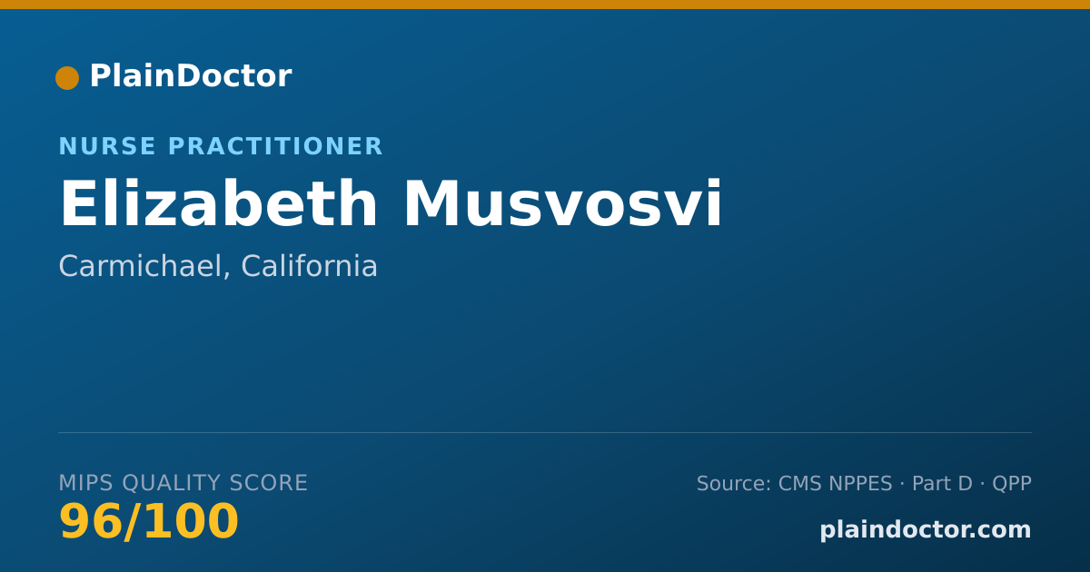Shareable card for Elizabeth Musvosvi - Nurse Practitioner, Carmichael, CA