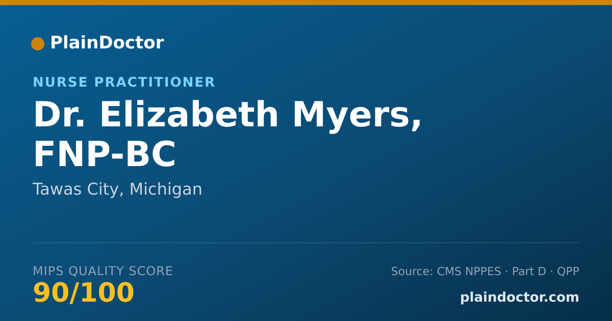 Shareable card for Elizabeth Myers, FNP-BC - Nurse Practitioner, Tawas City, MI