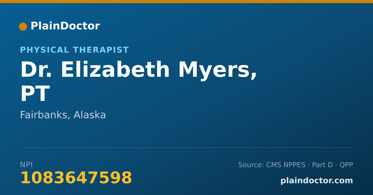 Shareable card for Elizabeth Myers, PT - Physical Therapist, Fairbanks, AK