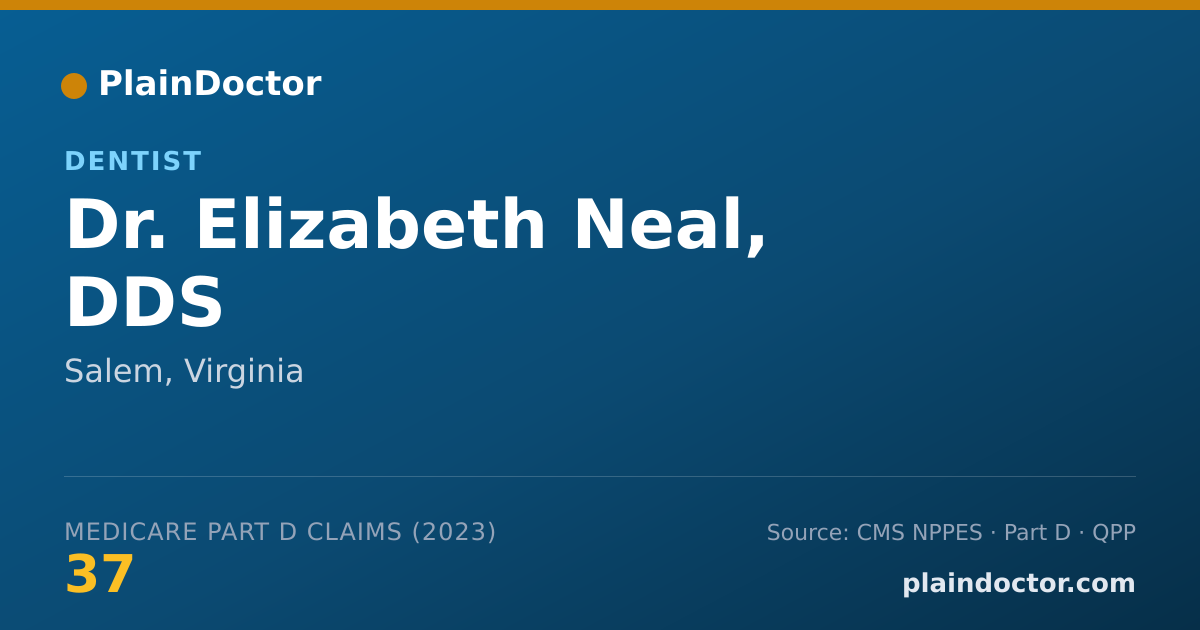 Shareable card for Elizabeth Neal, DDS - Dentist, Salem, VA