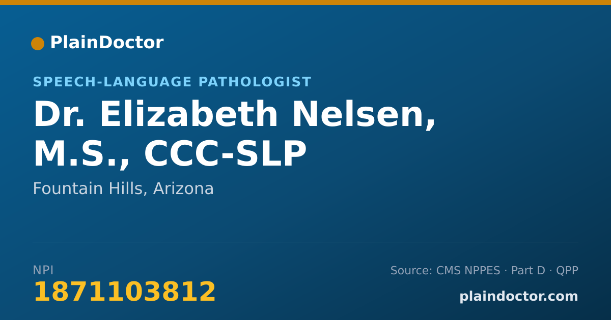 Shareable card for Elizabeth Nelsen, M.S., CCC-SLP - Speech-Language Pathologist, Fountain Hills, AZ