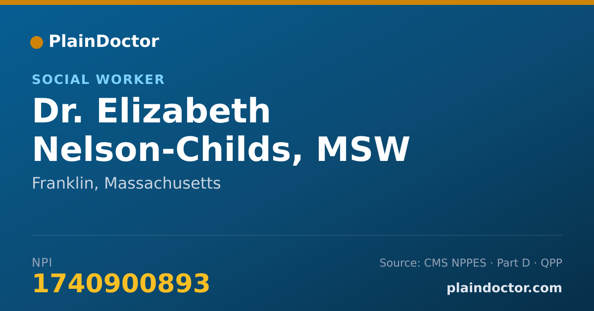 Shareable card for Elizabeth Nelson-Childs, MSW - Social Worker, Franklin, MA