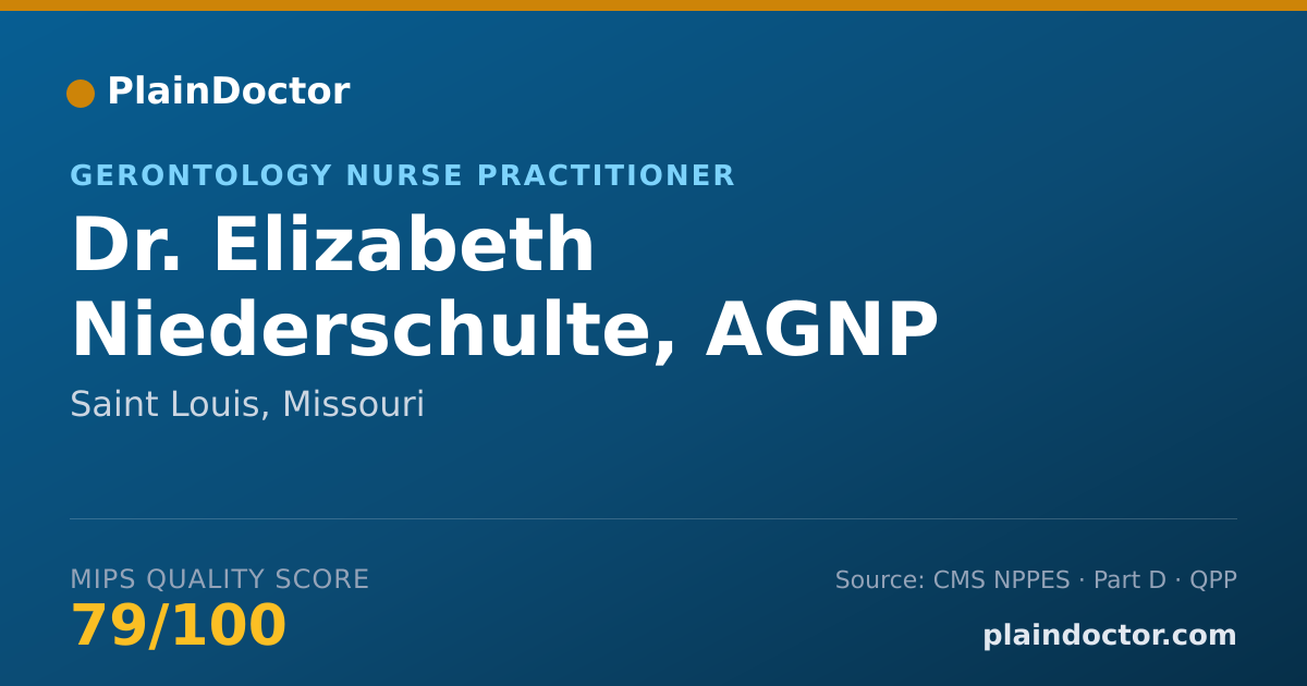 Shareable card for Elizabeth Niederschulte, AGNP - Gerontology Nurse Practitioner, Saint Louis, MO