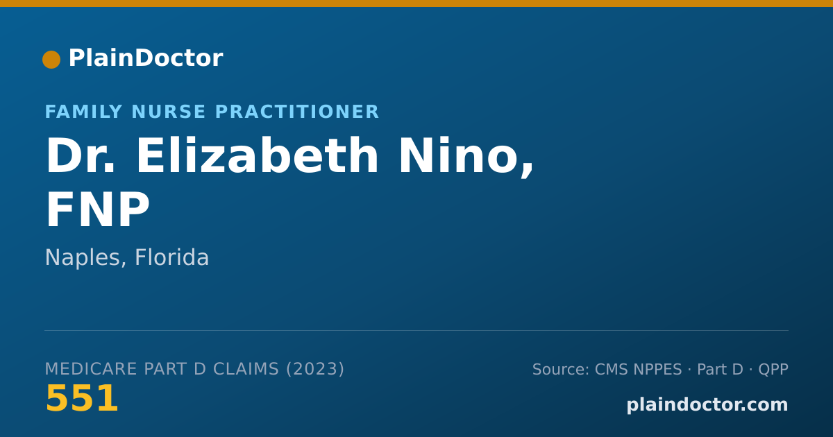 Shareable card for Elizabeth Nino, FNP - Family Nurse Practitioner, Naples, FL