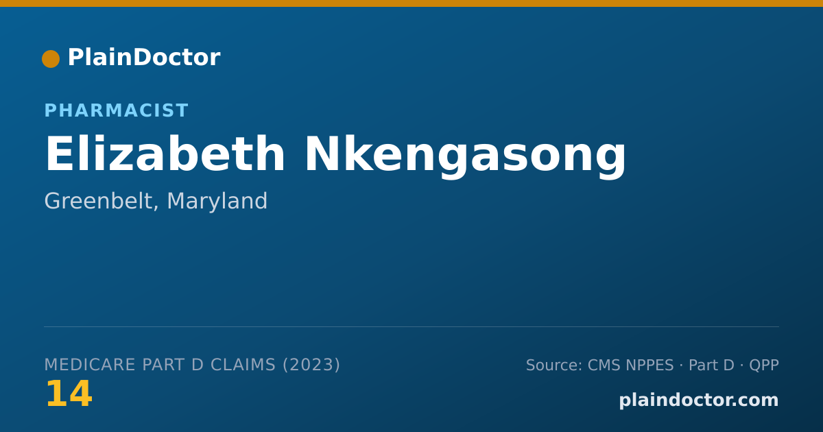 Shareable card for Elizabeth Nkengasong - Pharmacist, Greenbelt, MD