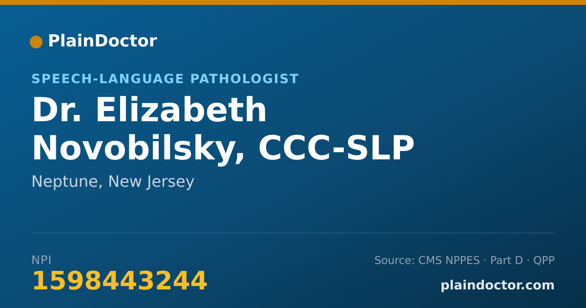 Shareable card for Elizabeth Novobilsky, CCC-SLP - Speech-Language Pathologist, Neptune, NJ