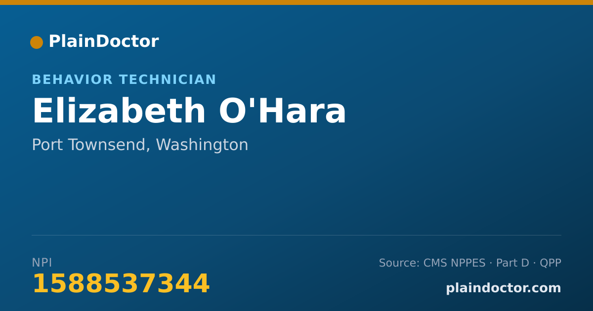 Shareable card for Elizabeth O'Hara - Behavior Technician, Port Townsend, WA