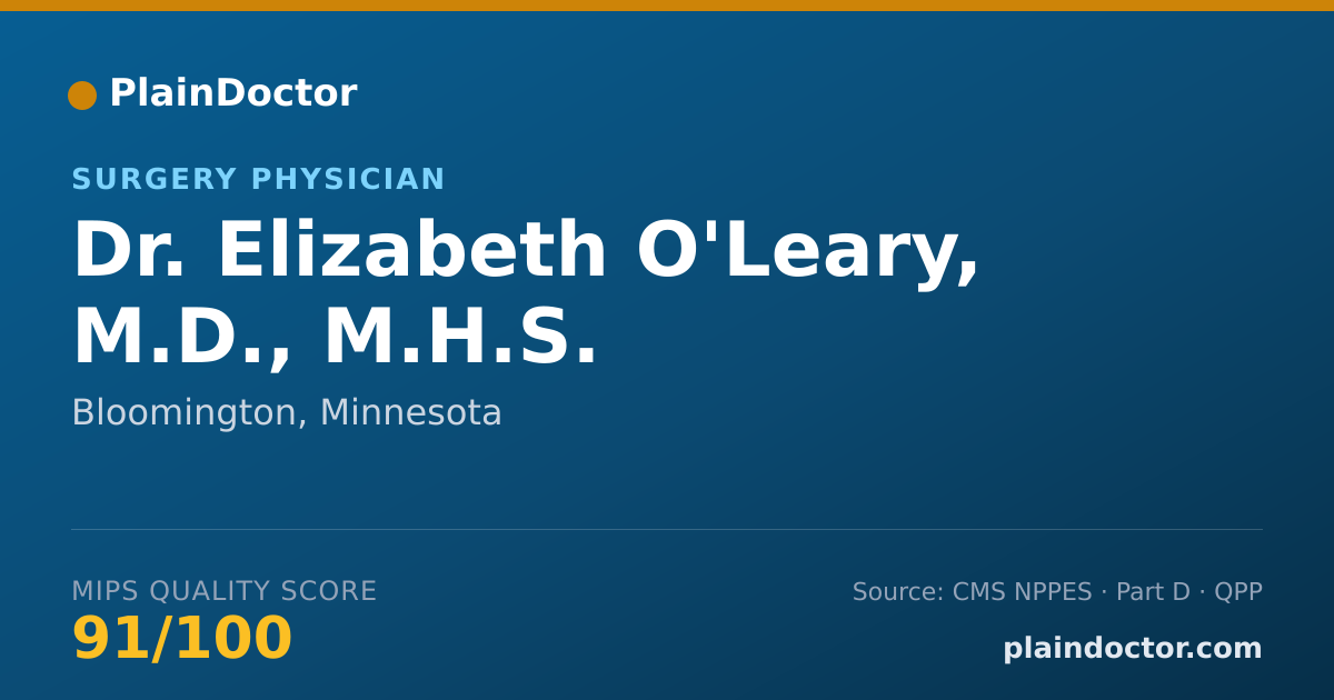 Shareable card for Elizabeth O'Leary, M.D., M.H.S. - Surgery Physician, Bloomington, MN