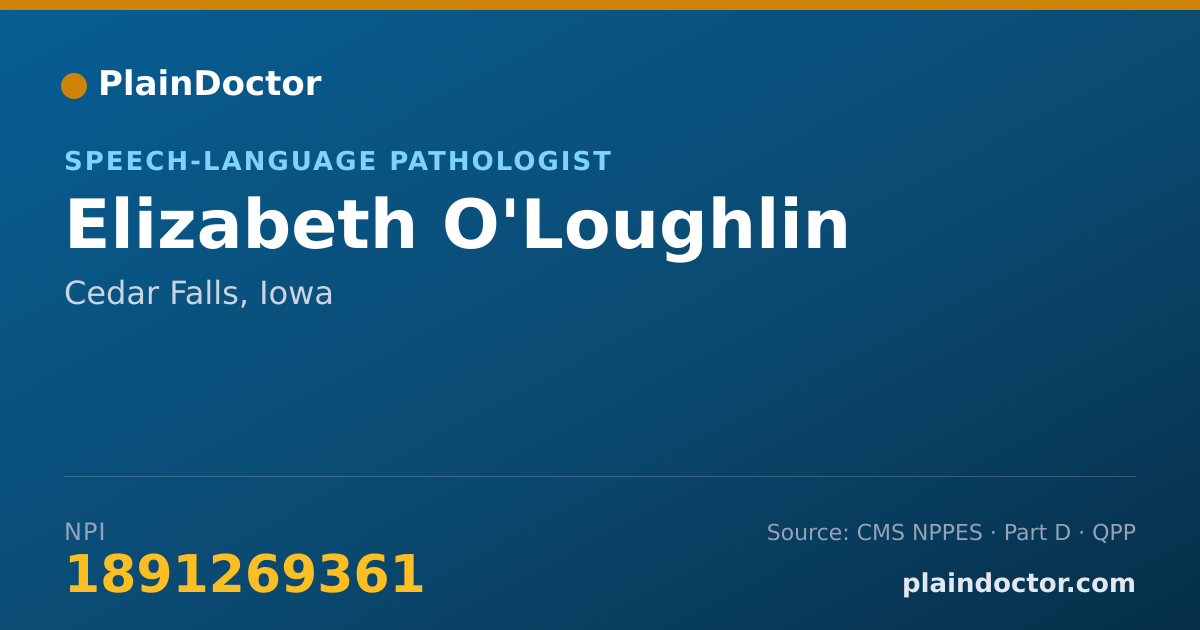 Shareable card for Elizabeth O'Loughlin - Speech-Language Pathologist, Cedar Falls, IA