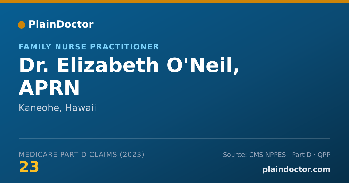 Shareable card for Elizabeth O'Neil, APRN - Family Nurse Practitioner, Kaneohe, HI
