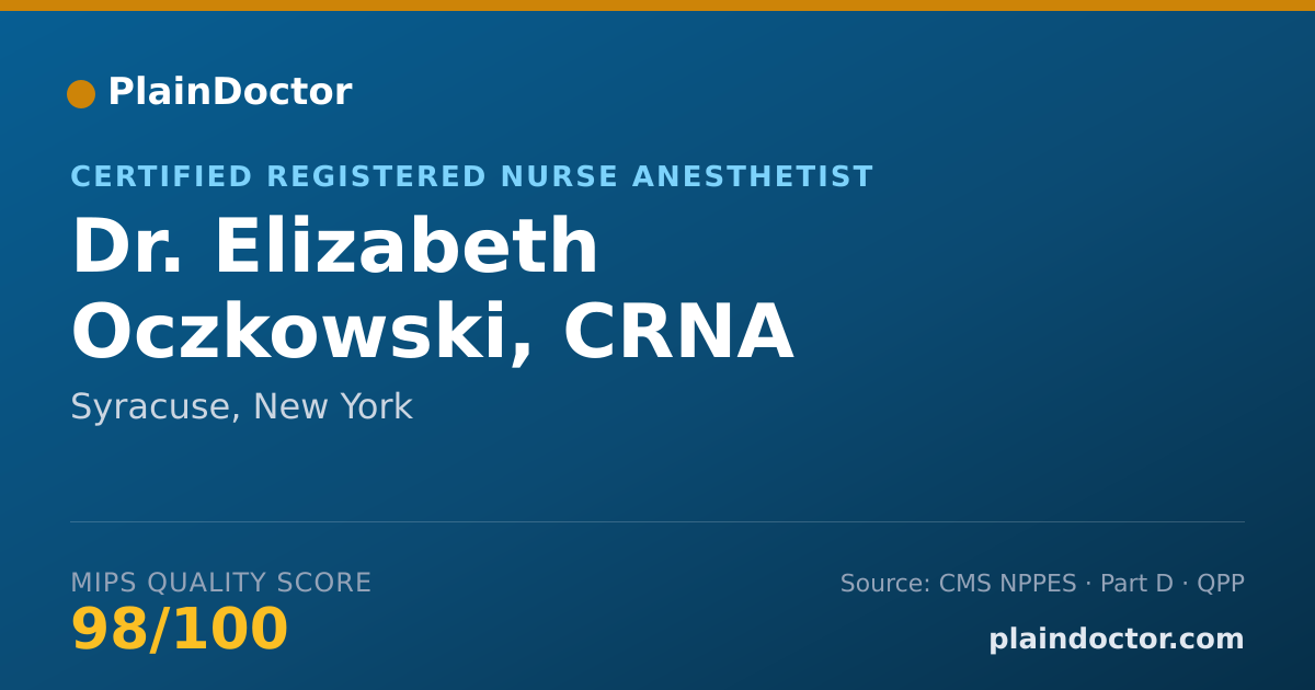 Shareable card for Elizabeth Oczkowski, CRNA - Certified Registered Nurse Anesthetist, Syracuse, NY