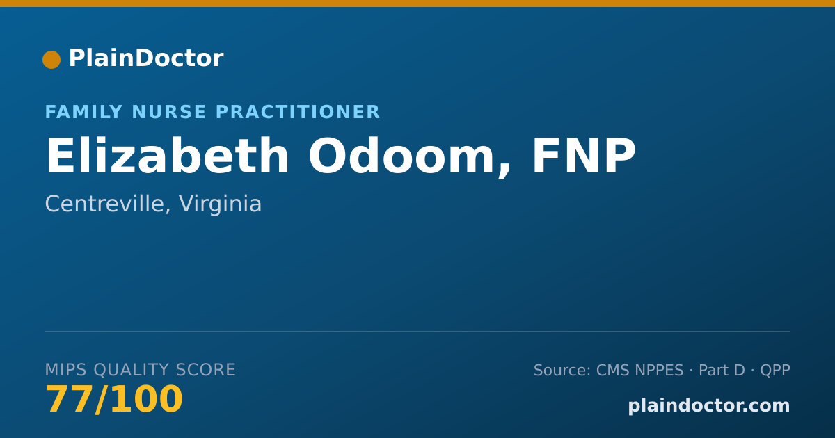 Shareable card for Elizabeth Odoom, FNP - Family Nurse Practitioner, Centreville, VA