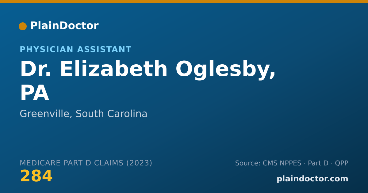 Shareable card for Elizabeth Oglesby, PA - Physician Assistant, Greenville, SC