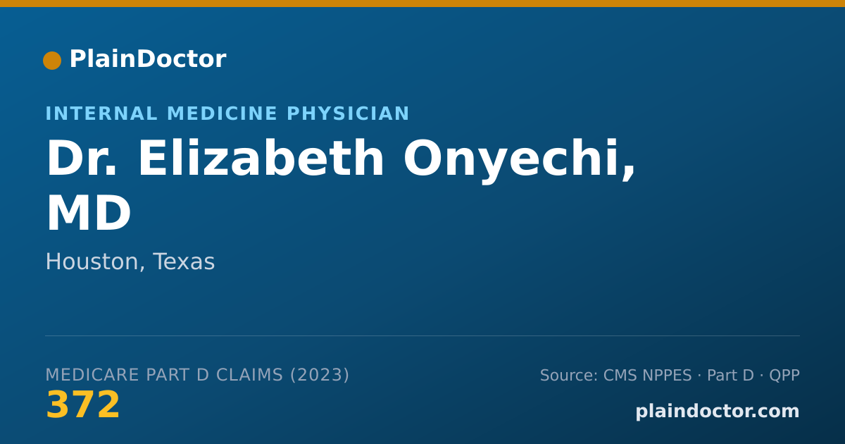 Shareable card for Elizabeth Onyechi, MD - Internal Medicine Physician, Houston, TX