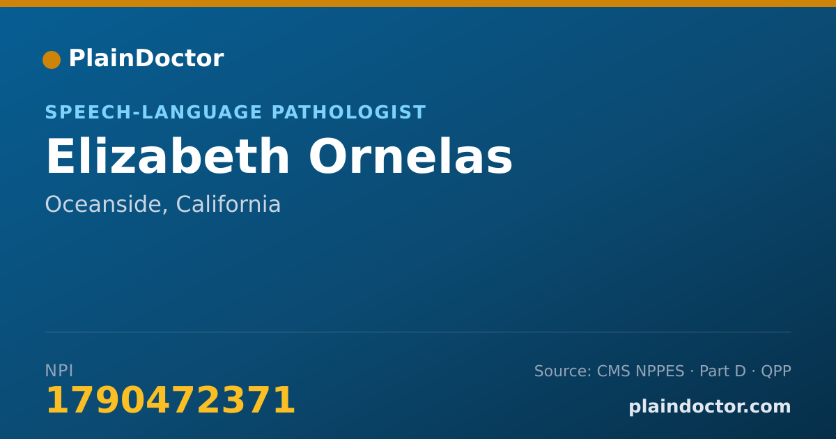 Shareable card for Elizabeth Ornelas - Speech-Language Pathologist, Oceanside, CA