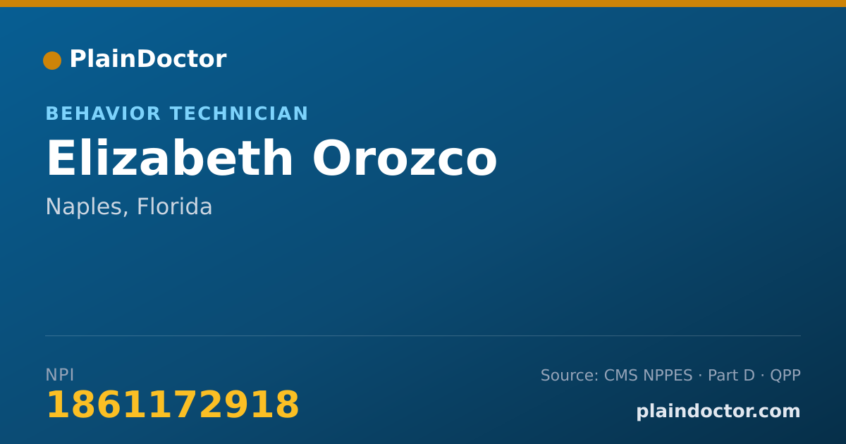 Shareable card for Elizabeth Orozco - Behavior Technician, Naples, FL