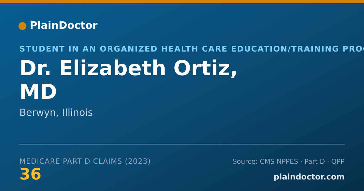 Shareable card for Elizabeth Ortiz, MD - Student in an Organized Health Care Education/Training Program, Berwyn, IL