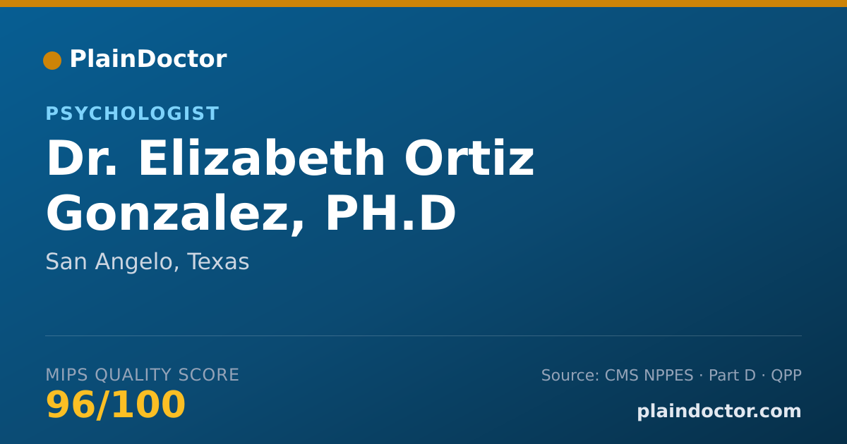 Shareable card for Elizabeth Ortiz Gonzalez, PH.D - Psychologist, San Angelo, TX