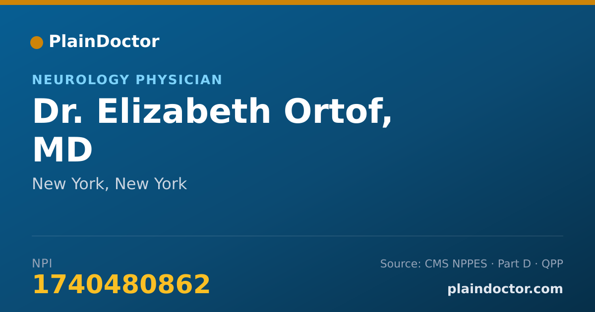 Shareable card for Elizabeth Ortof, MD - Neurology Physician, New York, NY