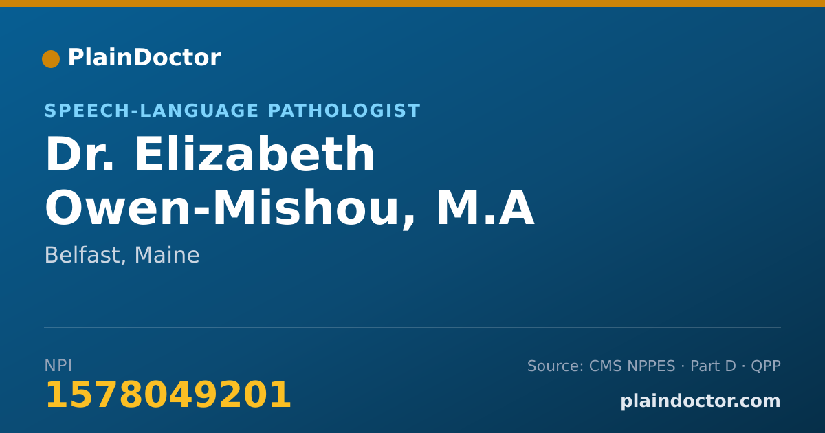 Shareable card for Elizabeth Owen-Mishou, M.A CCC/SLP - Speech-Language Pathologist, Belfast, ME