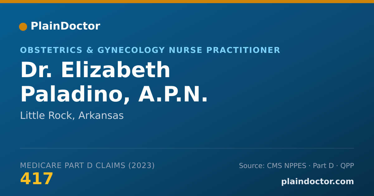 Shareable card for Elizabeth Paladino, A.P.N. - Obstetrics & Gynecology Nurse Practitioner, Little Rock, AR