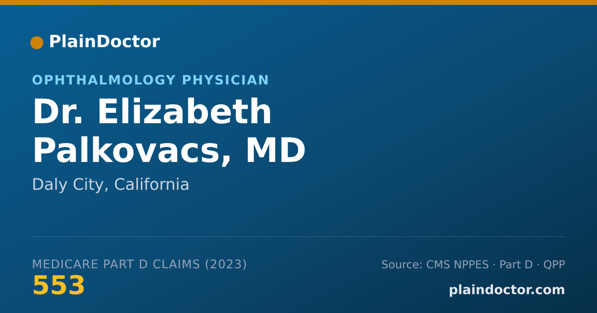 Shareable card for Elizabeth Palkovacs, MD - Ophthalmology Physician, Daly City, CA