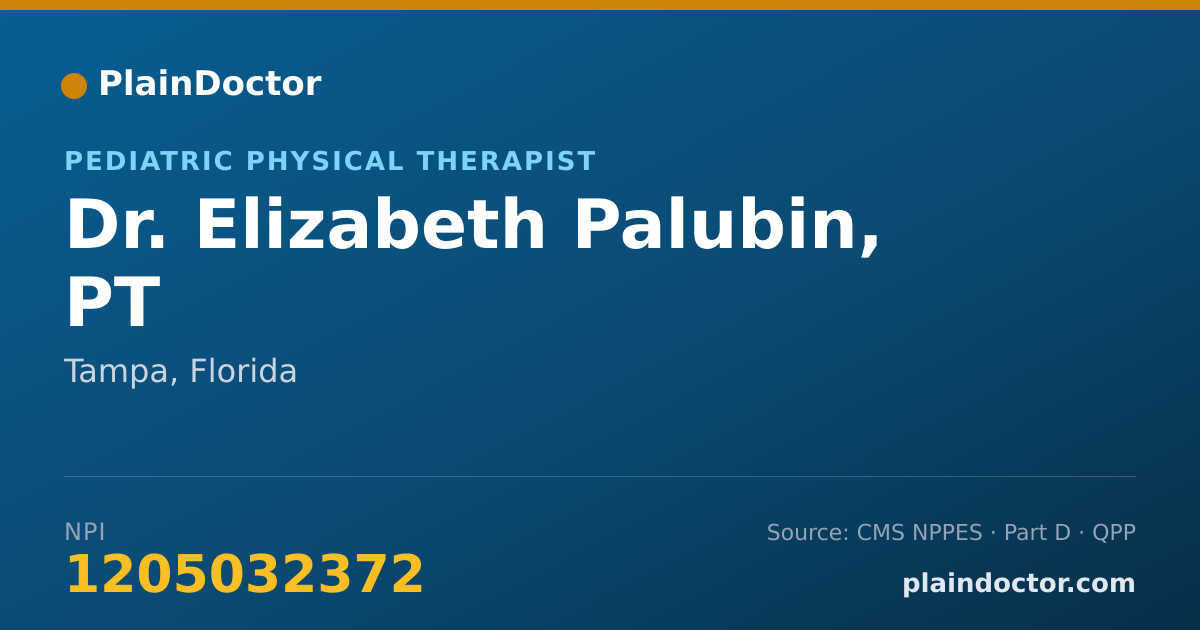 Shareable card for Elizabeth Palubin, PT - Pediatric Physical Therapist, Tampa, FL