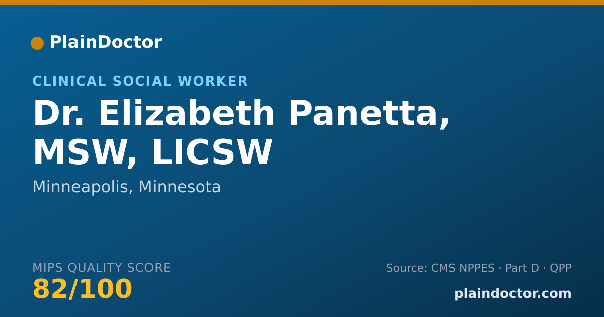 Shareable card for Elizabeth Panetta, MSW, LICSW - Clinical Social Worker, Minneapolis, MN