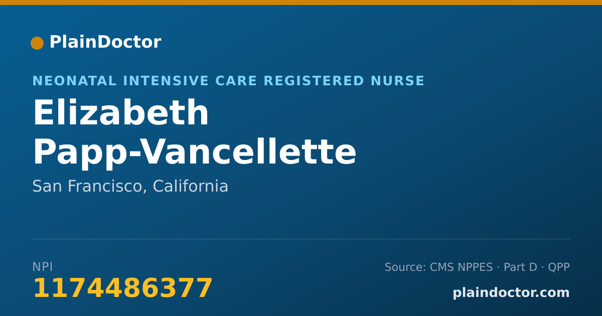Shareable card for Elizabeth Papp-Vancellette - Neonatal Intensive Care Registered Nurse, San Francisco, CA