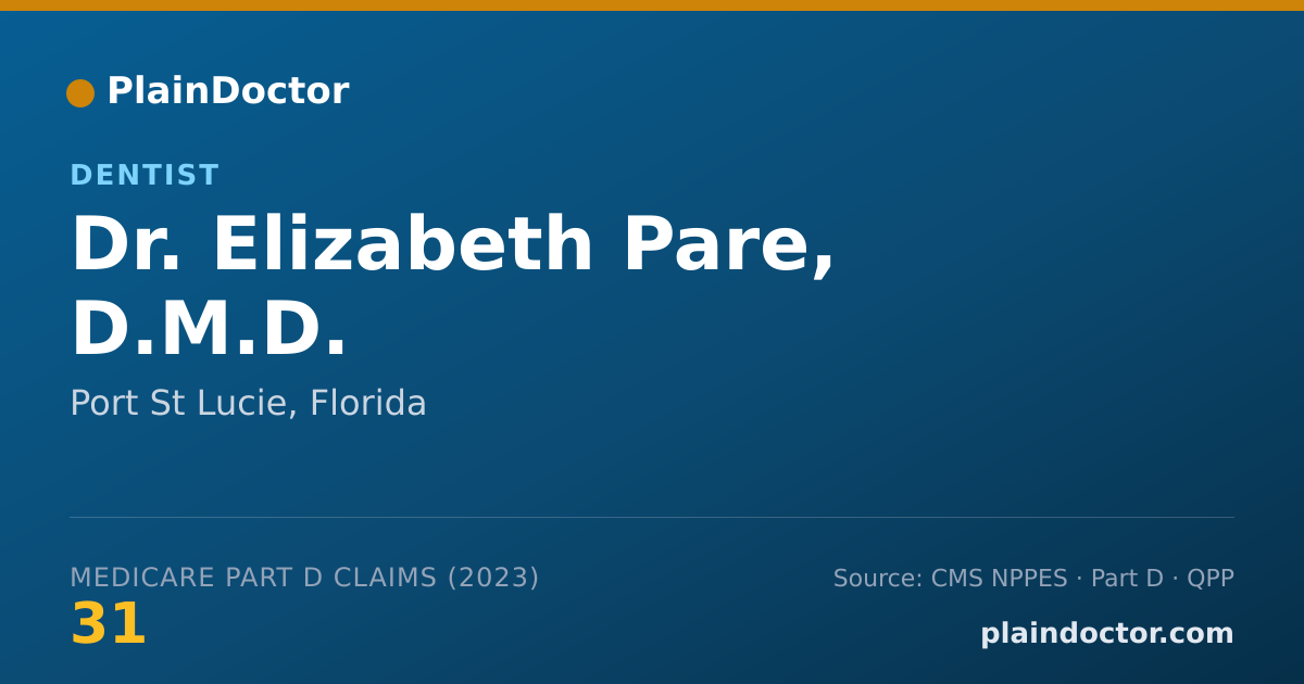 Shareable card for Elizabeth Pare, D.M.D. - Dentist, Port St Lucie, FL