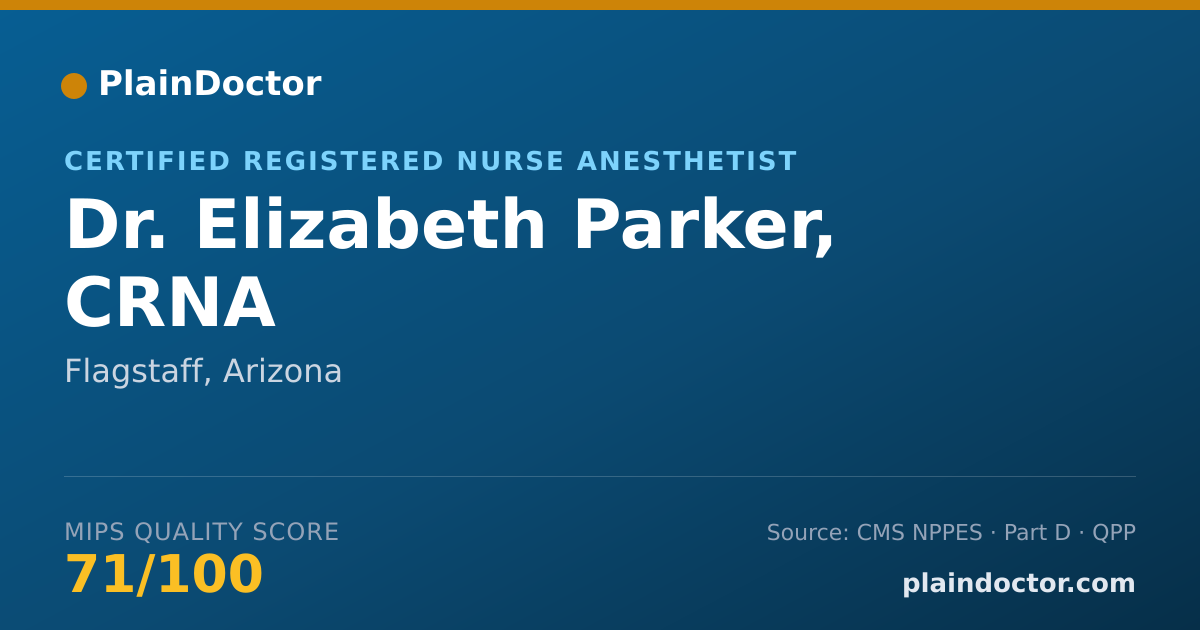 Shareable card for Elizabeth Parker, CRNA - Certified Registered Nurse Anesthetist, Flagstaff, AZ