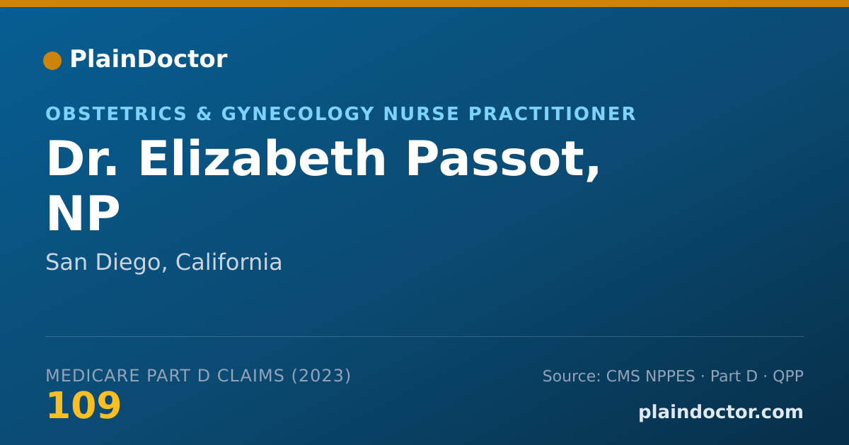 Shareable card for Elizabeth Passot, NP - Obstetrics & Gynecology Nurse Practitioner, San Diego, CA