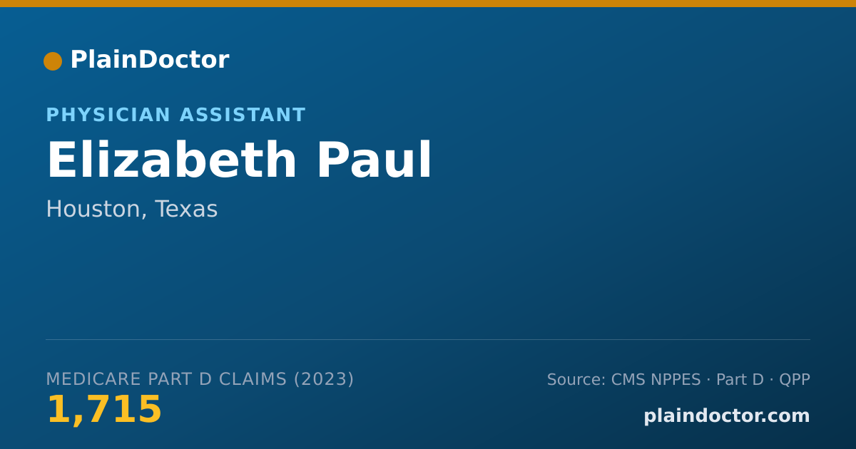 Shareable card for Elizabeth Paul - Physician Assistant, Houston, TX